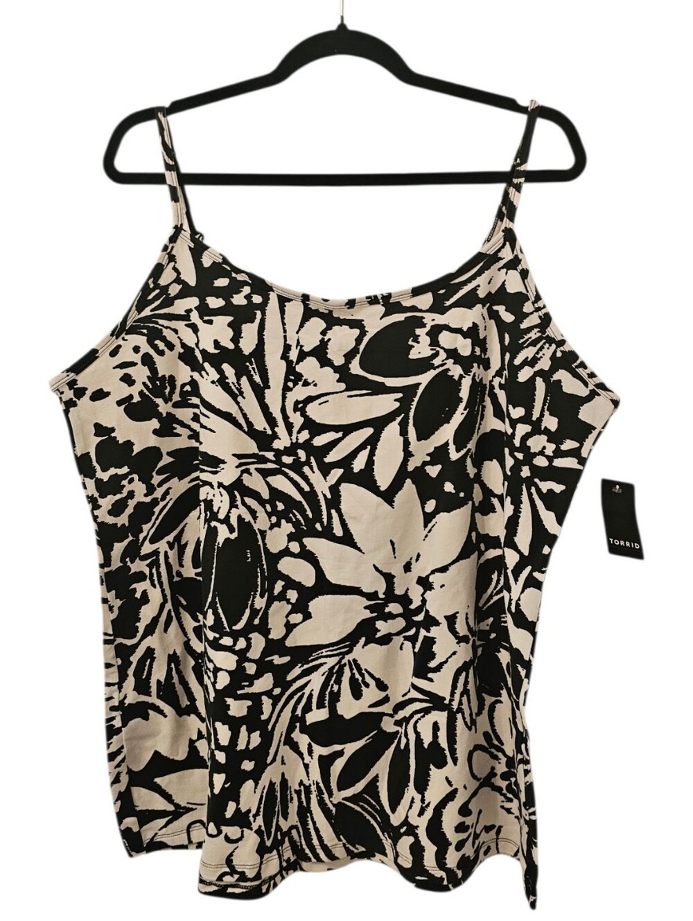 Ivory and Black Torrid Women's Floral Foxy Cami